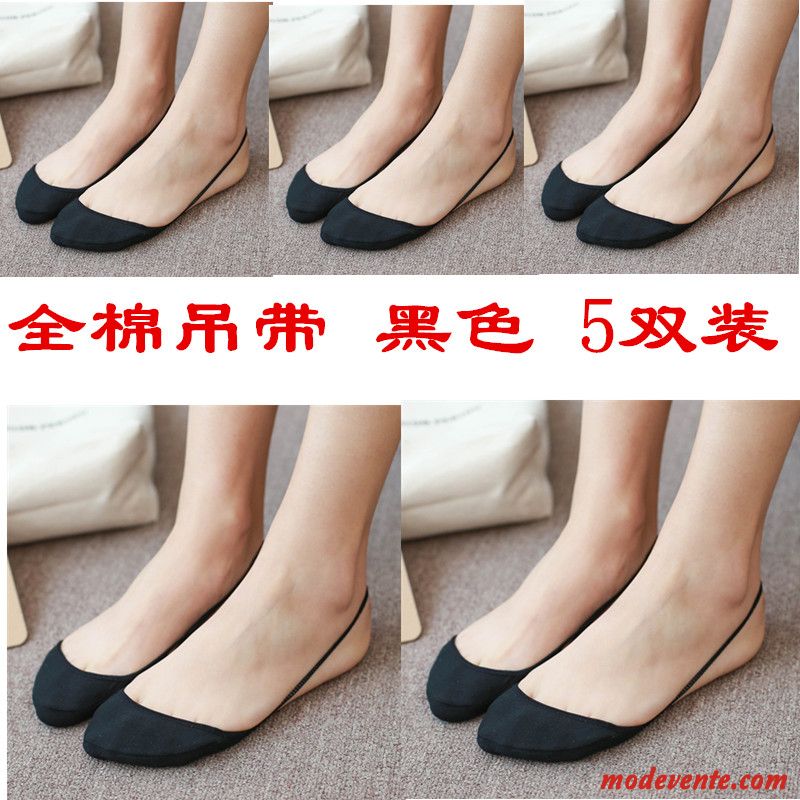 Chaussette Femme Chaussette Basse Coupée Chaussette Courte Dentelle Coton Invisible Bien Noir Clair