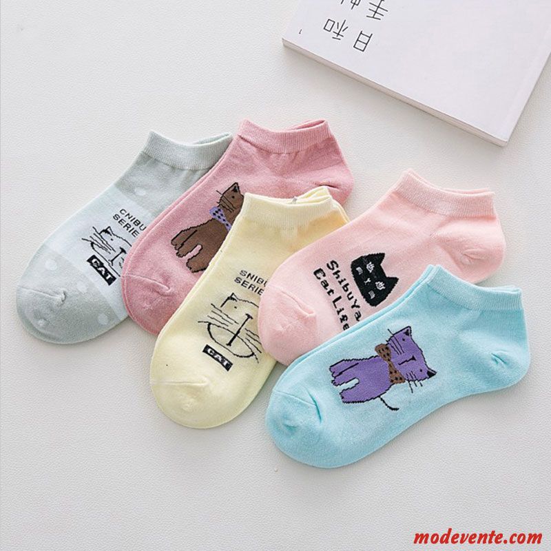 Chaussette Femme Court Faible Invisible Chaussette Basse Coupée Été Chaussette Courte Bleu Clair