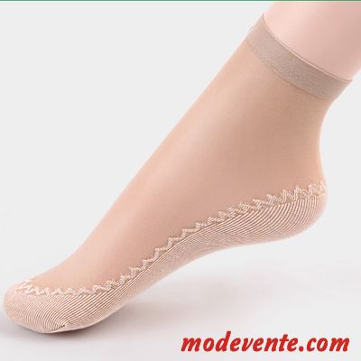 Chaussette Femme Court Paragraphe Soie Résistant À L'usure Antidérapant Coton Chaussette De Noël Noir