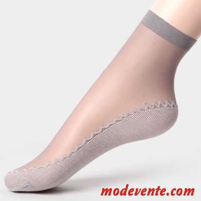 Chaussette Femme Court Paragraphe Soie Résistant À L'usure Antidérapant Coton Chaussette De Noël Noir