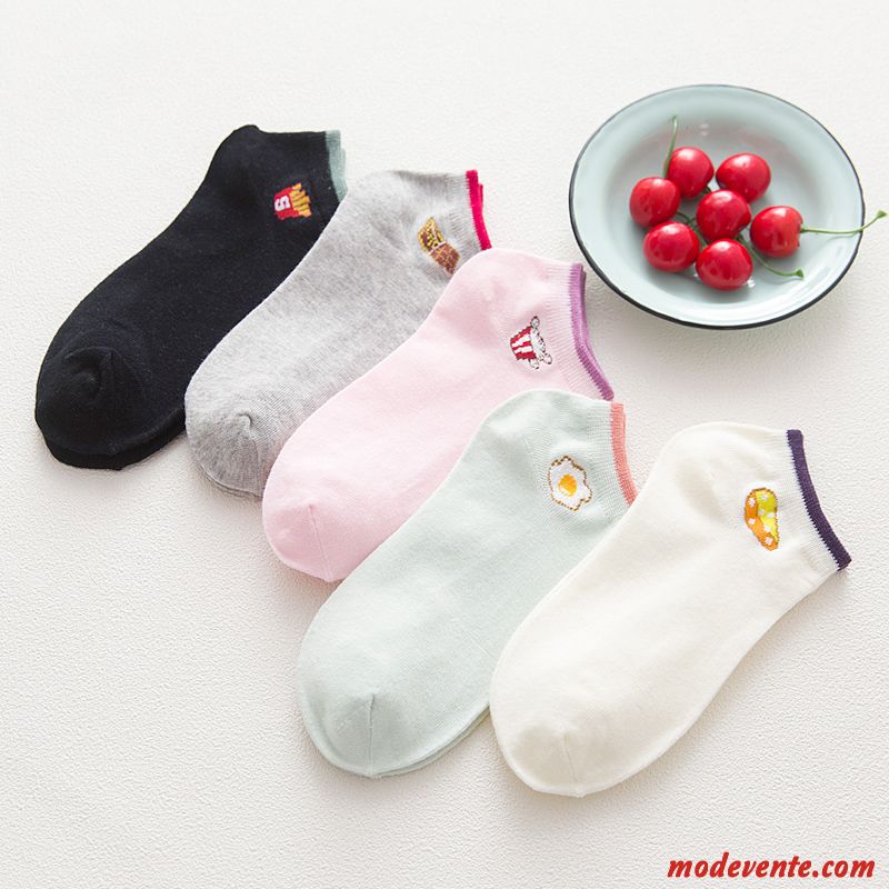 Chaussette Femme Dentelle Section Mince Chaussette Courte Été Chaussette Basse Coupée Charmant Rose Clair