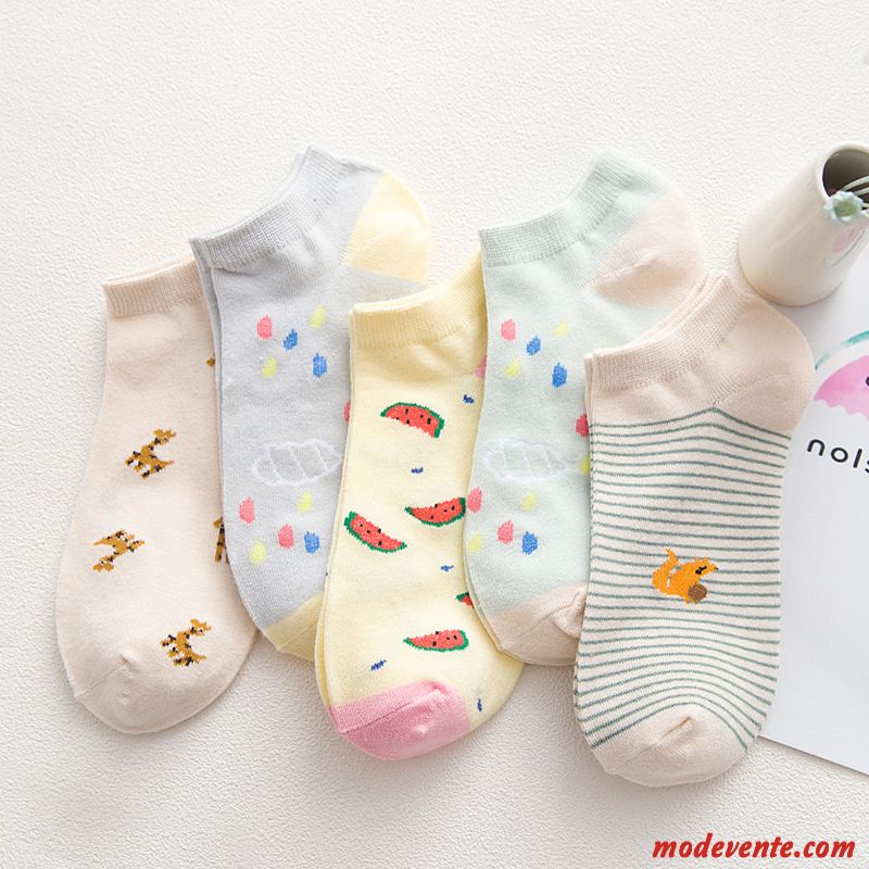 Chaussette Femme Dentelle Section Mince Chaussette Courte Été Chaussette Basse Coupée Charmant Rose Clair