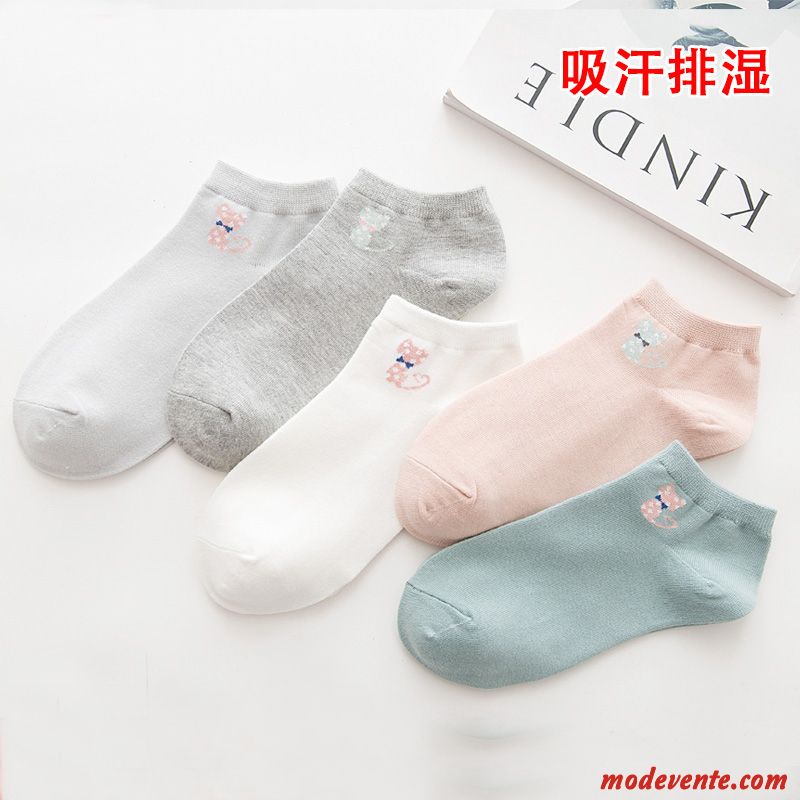 Chaussette Femme Dentelle Section Mince Chaussette Courte Été Chaussette Basse Coupée Charmant Rose Clair