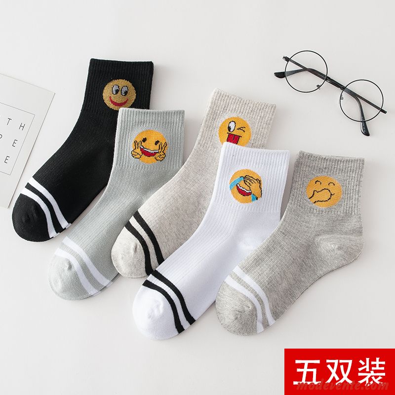 Chaussette Femme L'automne En Forme De Coeur Plus Épais Hiver Chaussettes En Coton Vent De L'université Gris