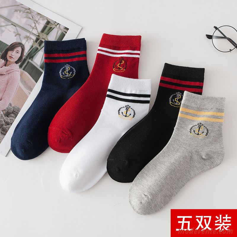 Chaussette Femme L'automne En Forme De Coeur Plus Épais Hiver Chaussettes En Coton Vent De L'université Gris