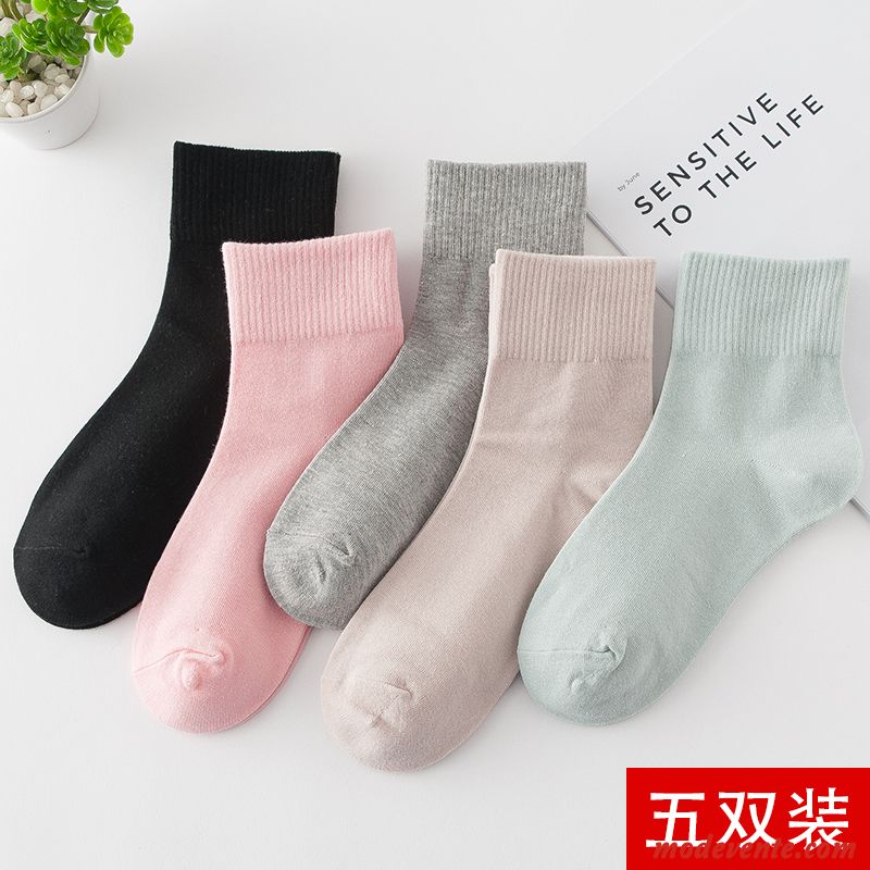 Chaussette Femme L'automne En Forme De Coeur Plus Épais Hiver Chaussettes En Coton Vent De L'université Gris