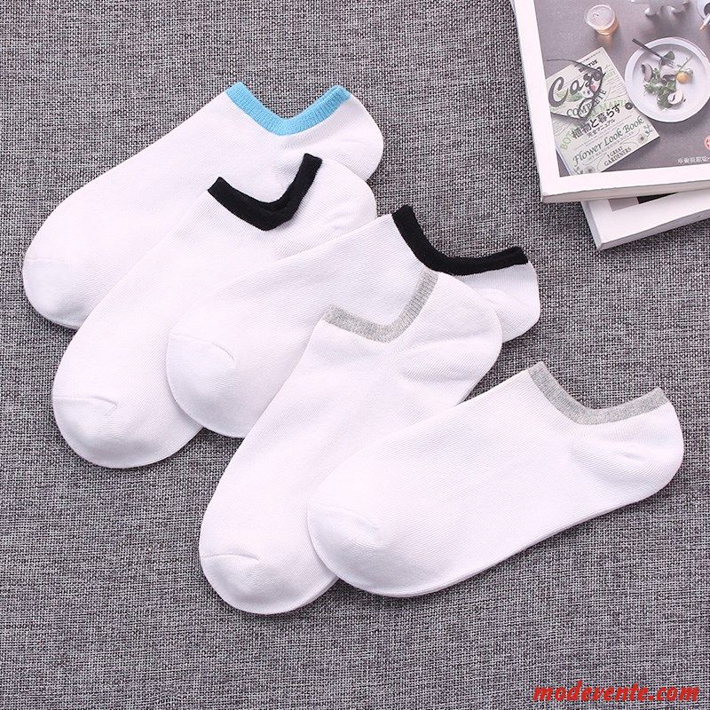 Chaussette Femme Section Mince Étudiant Chaussette Courte Respirant Été Chaussette Basse Coupée Bleu Clair