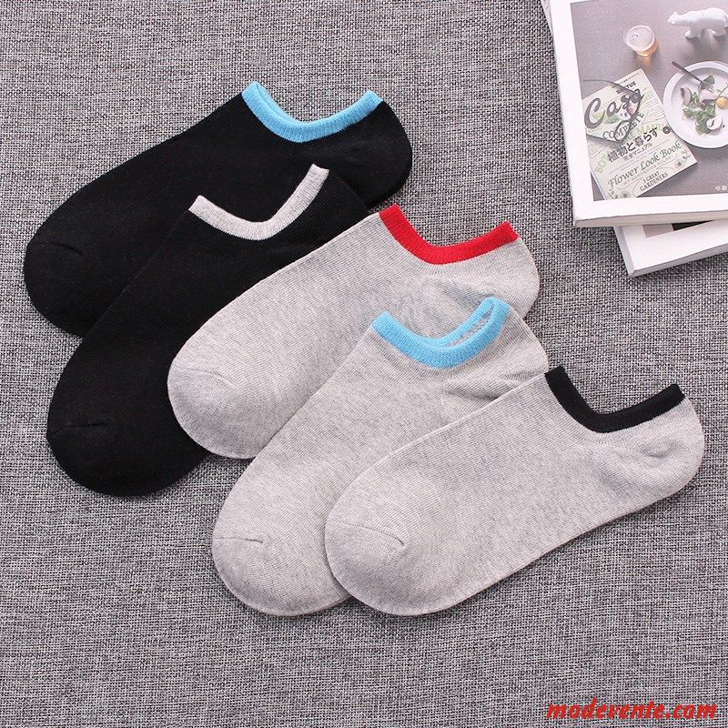 Chaussette Femme Section Mince Étudiant Chaussette Courte Respirant Été Chaussette Basse Coupée Bleu Clair