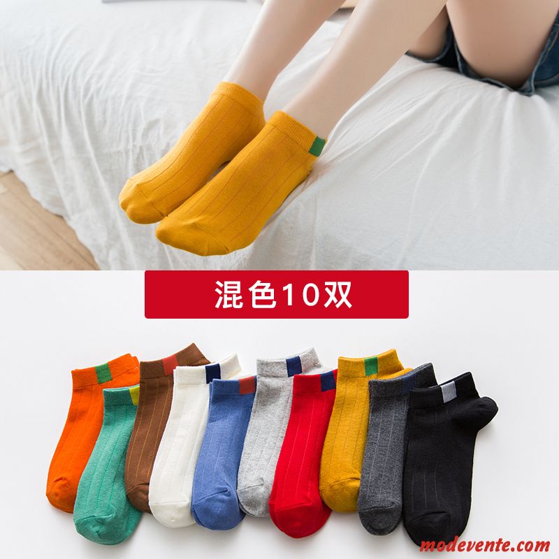 Chaussette Femme Vent De L'université Chaussette Courte Chaussettes En Coton Invisible Charmant Faible Rouge Clair