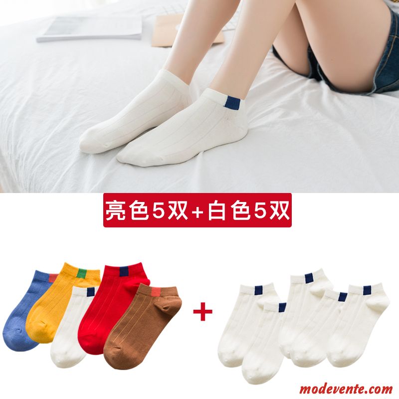 Chaussette Femme Vent De L'université Chaussette Courte Chaussettes En Coton Invisible Charmant Faible Rouge Clair