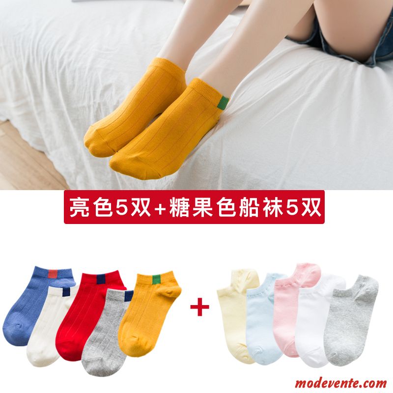 Chaussette Femme Vent De L'université Chaussette Courte Chaussettes En Coton Invisible Charmant Faible Rouge Clair