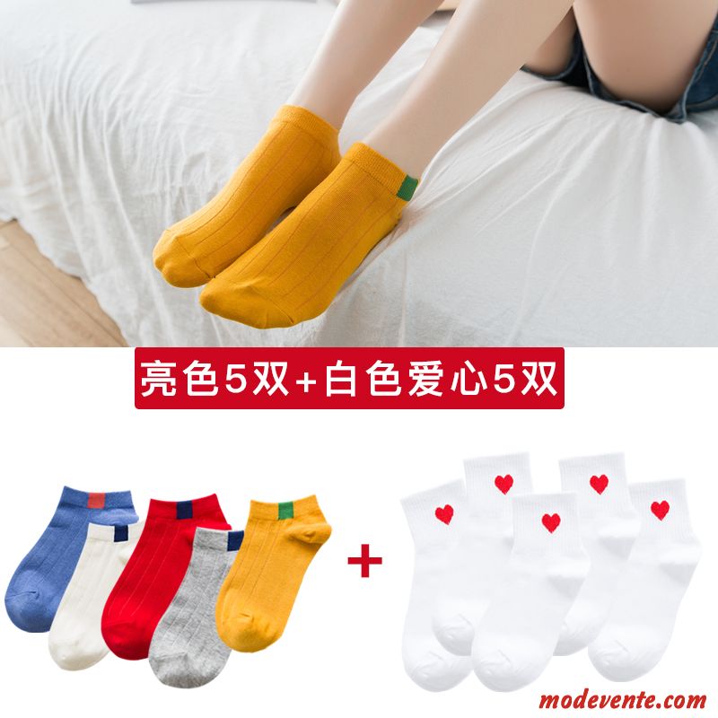 Chaussette Femme Vent De L'université Chaussette Courte Chaussettes En Coton Invisible Charmant Faible Rouge Clair