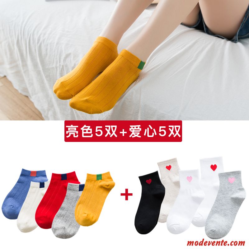 Chaussette Femme Vent De L'université Chaussette Courte Chaussettes En Coton Invisible Charmant Faible Rouge Clair