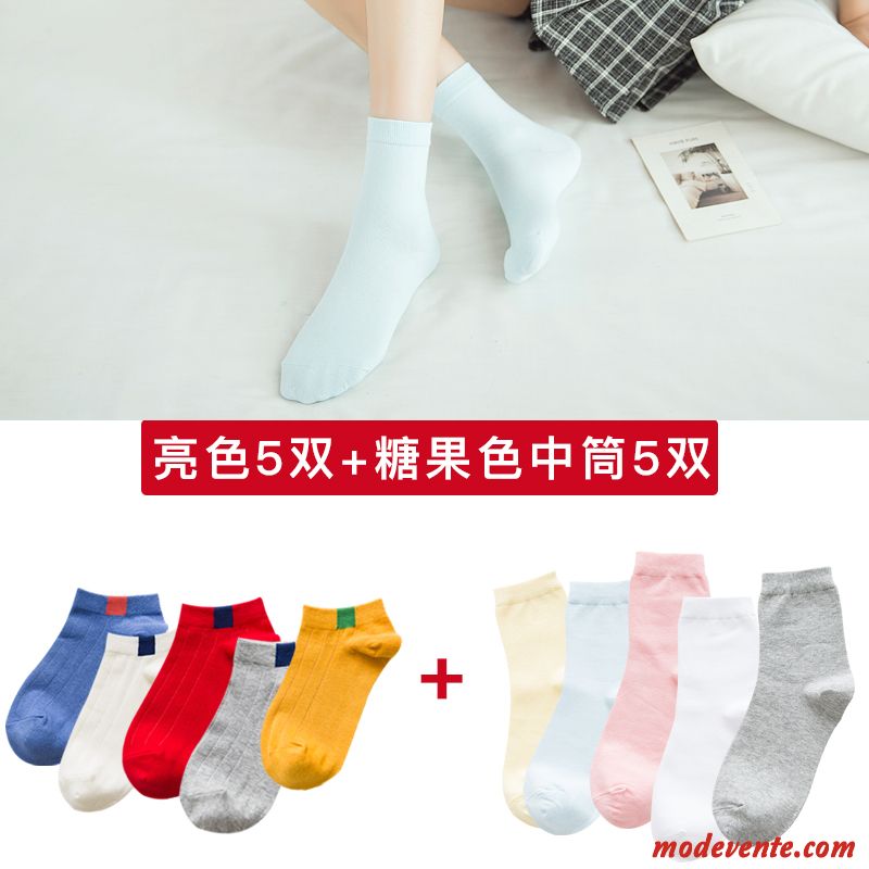 Chaussette Femme Vent De L'université Chaussette Courte Chaussettes En Coton Invisible Charmant Faible Rouge Clair