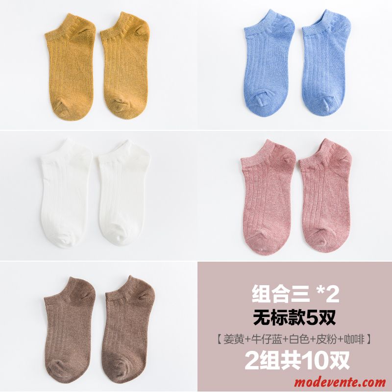 Chaussette Femme Été Invisible Section Mince Vent De L'université Faible Anti-odeur Bleu Clair