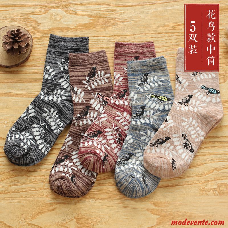 Chaussette Homme Anti-odeur Hiver Tendance Milieu L'automne Chaussette Longue Gris