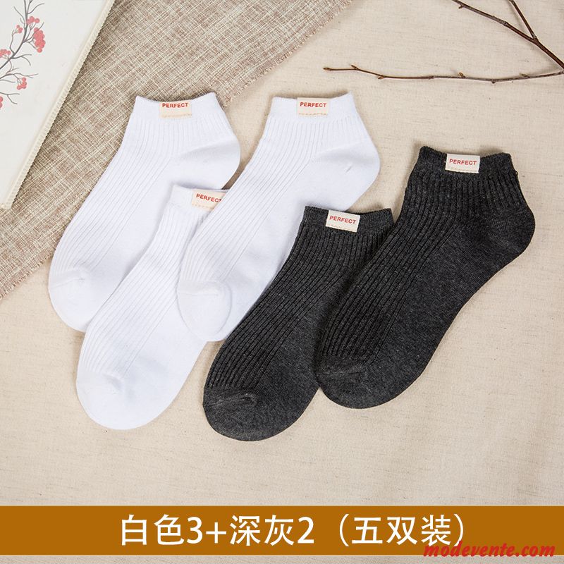 Chaussette Homme Chaussette Basse Coupée Chaussette Courte Vent De L'université Printemps Milieu L'automne Gris Clair