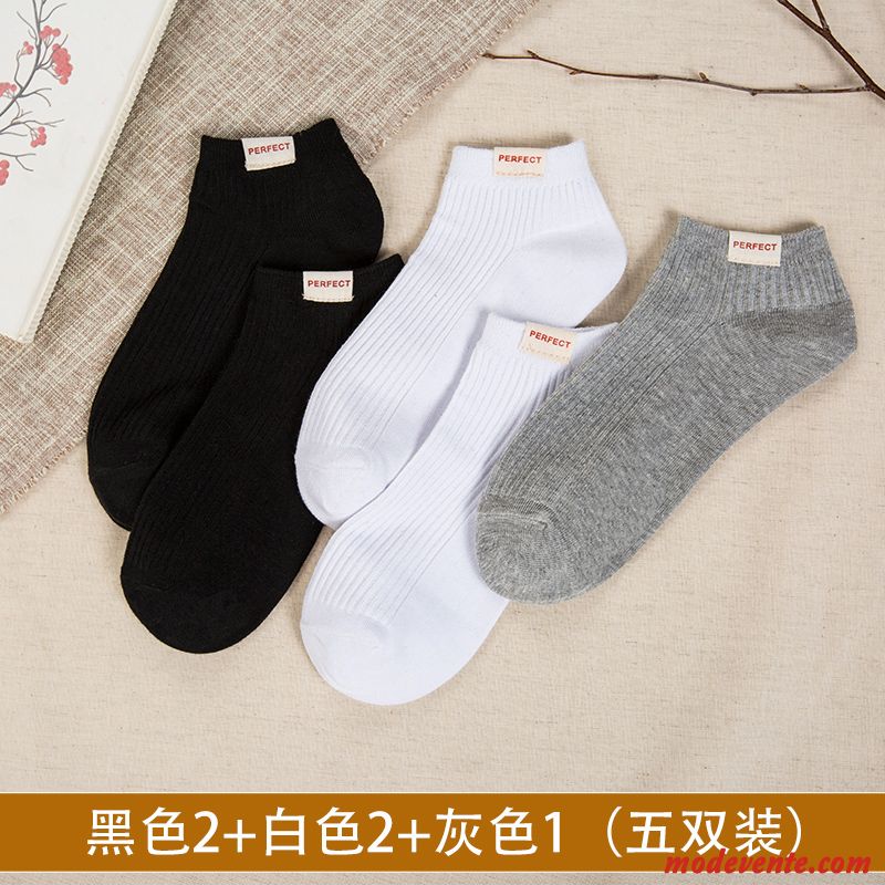 Chaussette Homme Chaussette Basse Coupée Chaussette Courte Vent De L'université Printemps Milieu L'automne Gris Clair