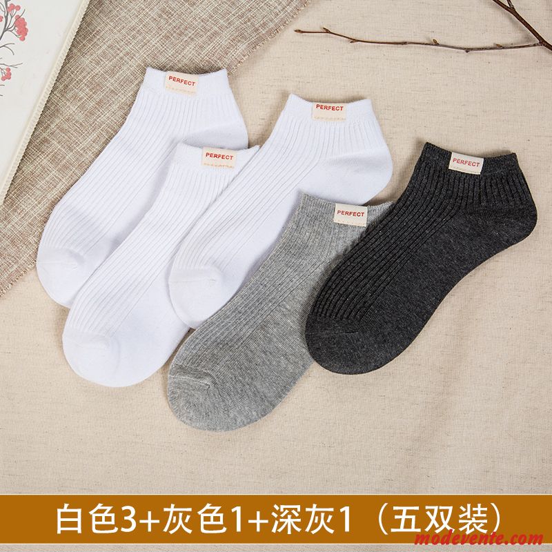 Chaussette Homme Chaussette Basse Coupée Chaussette Courte Vent De L'université Printemps Milieu L'automne Gris Clair