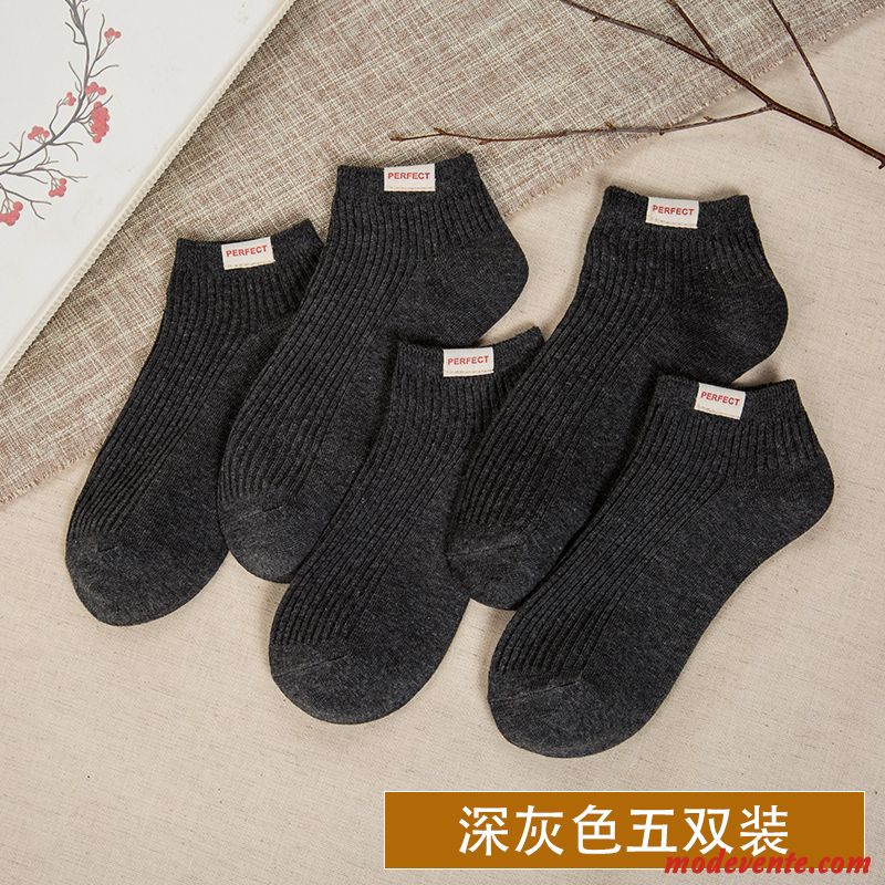 Chaussette Homme Chaussette Basse Coupée Chaussette Courte Vent De L'université Printemps Milieu L'automne Gris Clair