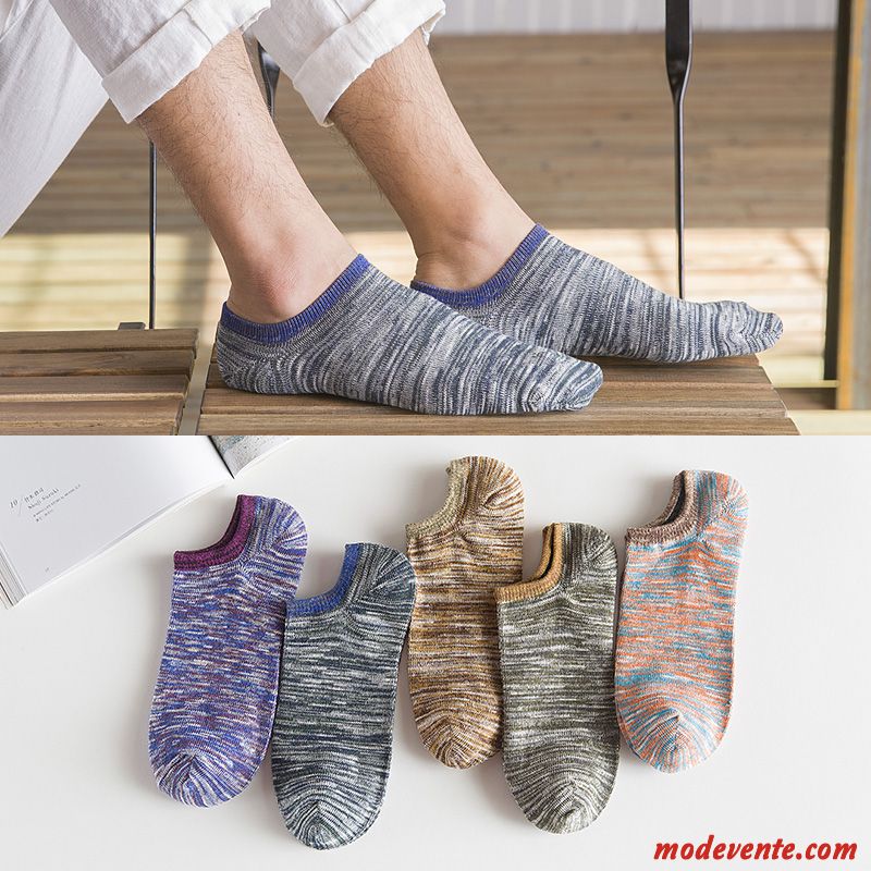 Chaussette Homme Chaussette Basse Coupée Court L'automne Été Faible Anti-odeur Gris Clair