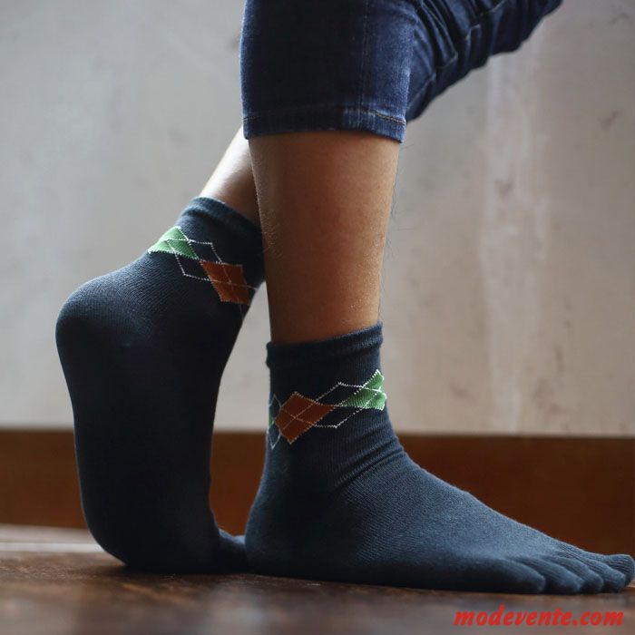 Chaussette Homme Chaussettes En Coton Milieu Haute Qualité Entreprise Bien Cinq Doigts Gris