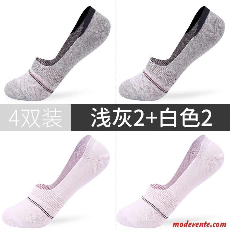 Chaussette Homme Coton Chaussette Courte Antidérapant Chaussette Basse Coupée Chaussettes En Coton Invisible Gris Clair