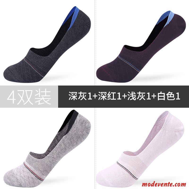 Chaussette Homme Coton Chaussette Courte Antidérapant Chaussette Basse Coupée Chaussettes En Coton Invisible Gris Clair