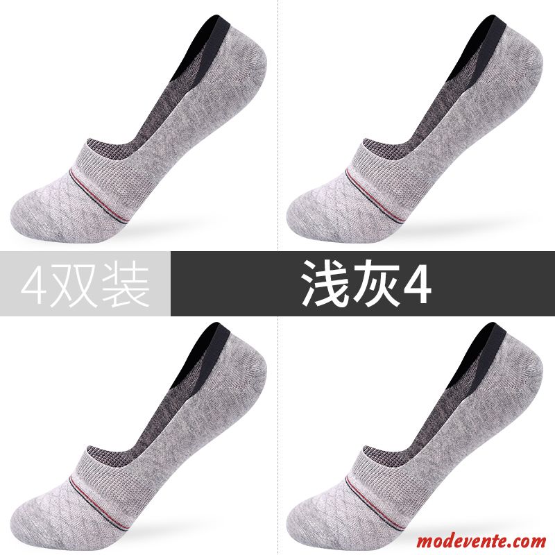 Chaussette Homme Coton Chaussette Courte Antidérapant Chaussette Basse Coupée Chaussettes En Coton Invisible Gris Clair