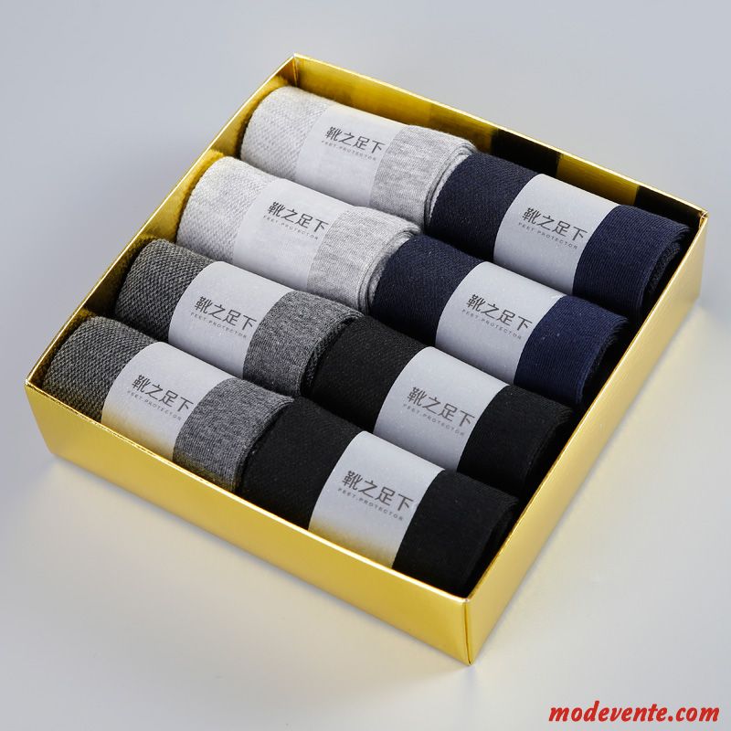 Chaussette Homme Engrener Milieu 100% Coton Anti-odeur Sport Chaussette Basse Coupée Bleu Blanc Noir