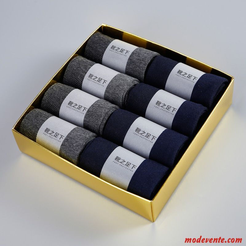 Chaussette Homme Engrener Milieu 100% Coton Anti-odeur Sport Chaussette Basse Coupée Bleu Blanc Noir