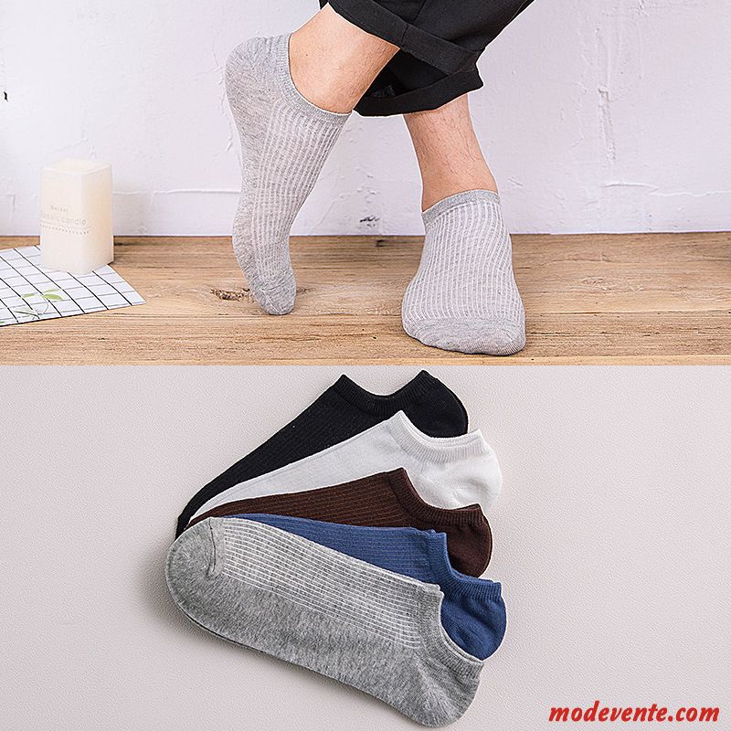 Chaussette Homme Faible Été Anti-odeur Invisible Quatre Saisons Chaussette Courte Marron Clair