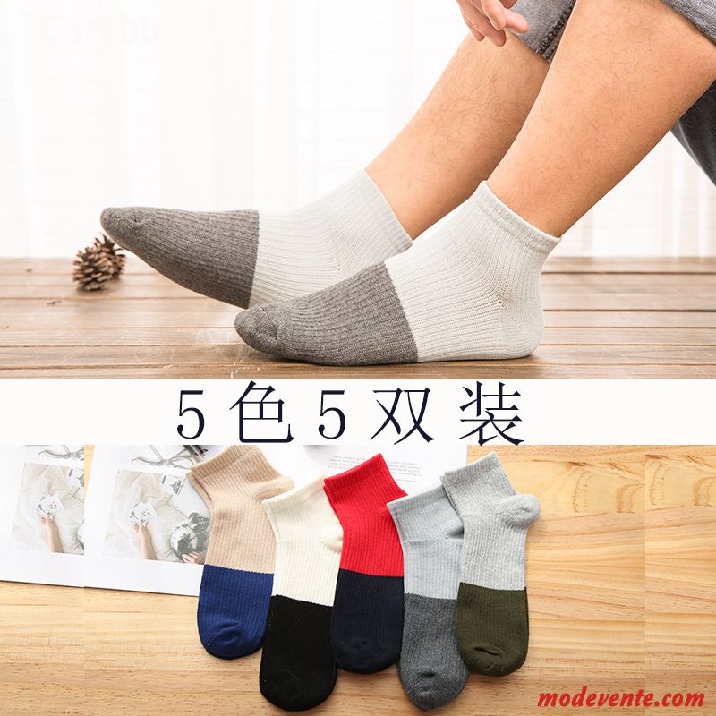 Chaussette Homme Folk-custom Anti-odeur Quatre Saisons Chaussettes En Coton Sport Court Bleu