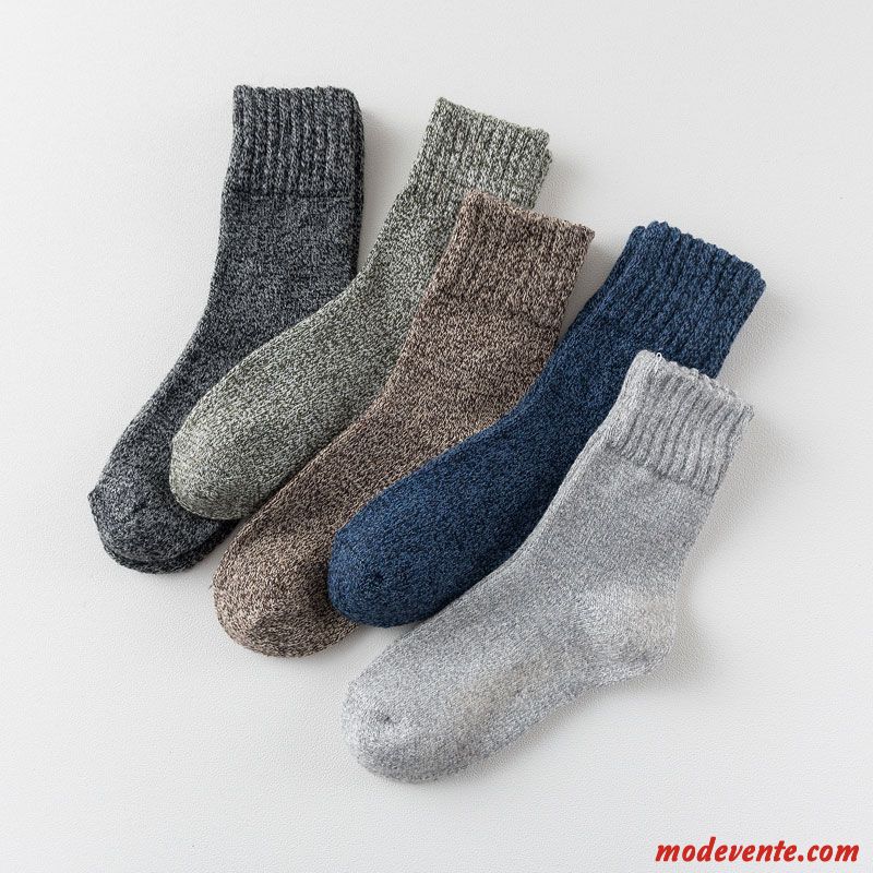 Chaussette Homme Garder Au Chaud Serviette Plus Épais Chaussette Longue Terry Chaussettes En Coton Bleu