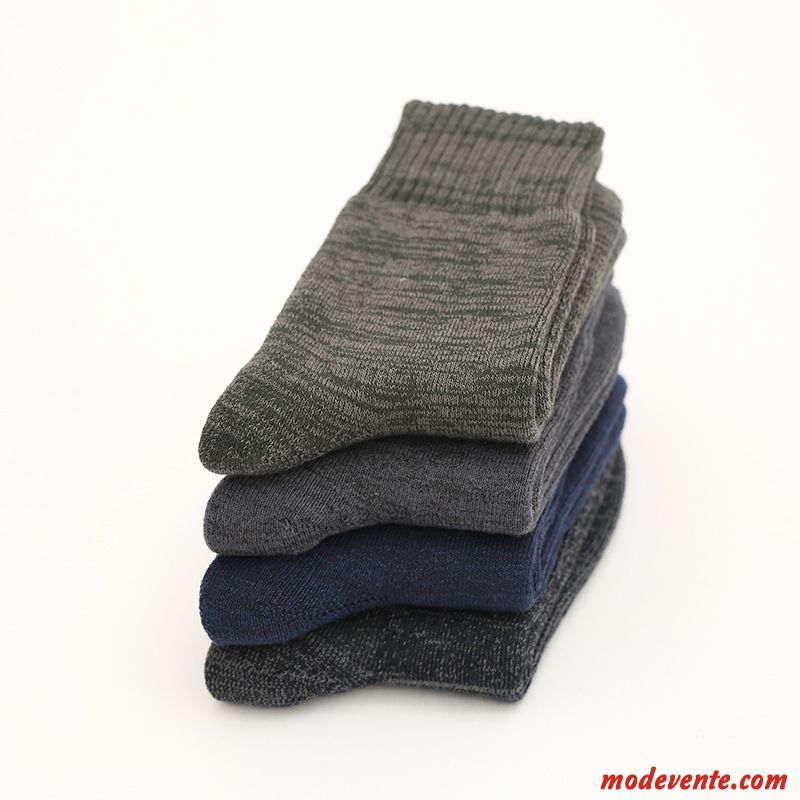 Chaussette Homme Milieu Chaussettes En Coton Plus Épais Boite Cadeau Terry L'automne Gris