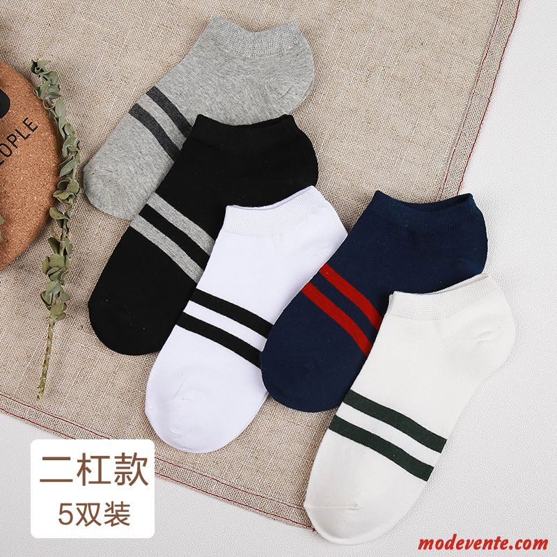 Chaussette Homme Quatre Saisons Été Chaussette Basse Coupée Respirant Chaussettes En Coton Mince Clair