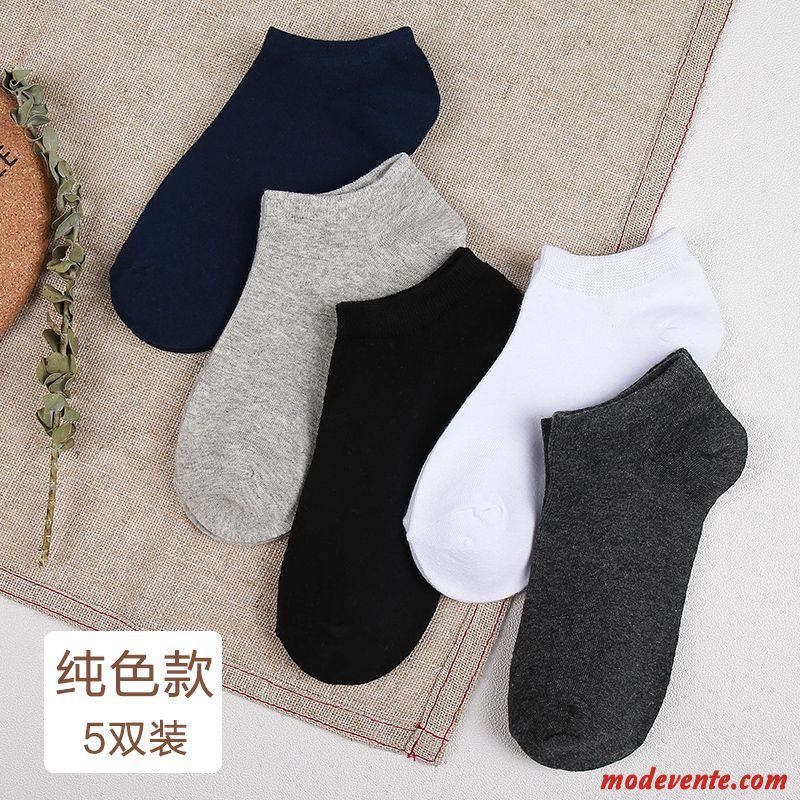 Chaussette Homme Quatre Saisons Été Chaussette Basse Coupée Respirant Chaussettes En Coton Mince Clair