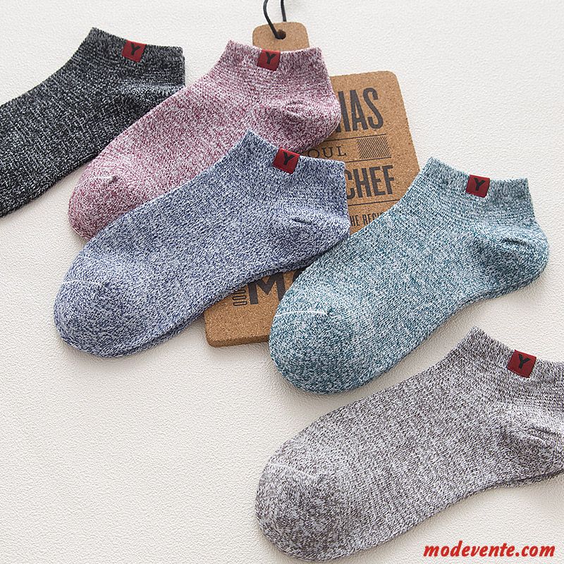 Chaussette Homme Section Mince Été Sport Chaussettes En Coton Anti-odeur Chaussette Basse Coupée Gris