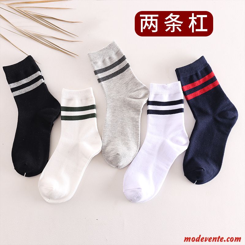 Chaussette Homme Sport Anti-odeur Respirant L'automne Milieu Chaussettes En Coton Couleurs Mixtes