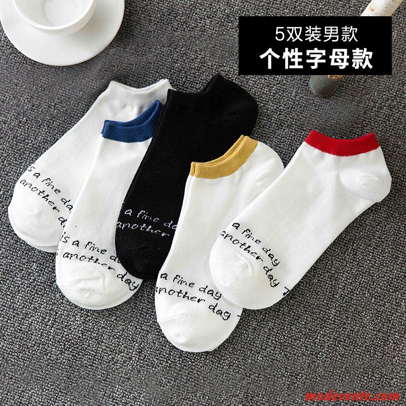 Chaussette Homme Sport Chaussette Courte Été Chaussette Basse Coupée Anti-odeur Chaussettes En Coton Coloré