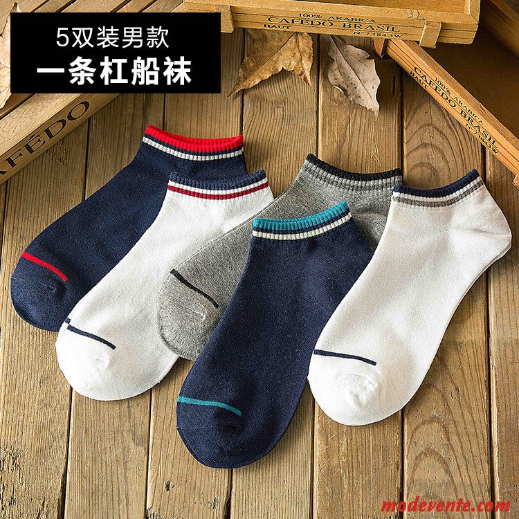 Chaussette Homme Sport Chaussette Courte Été Chaussette Basse Coupée Anti-odeur Chaussettes En Coton Coloré