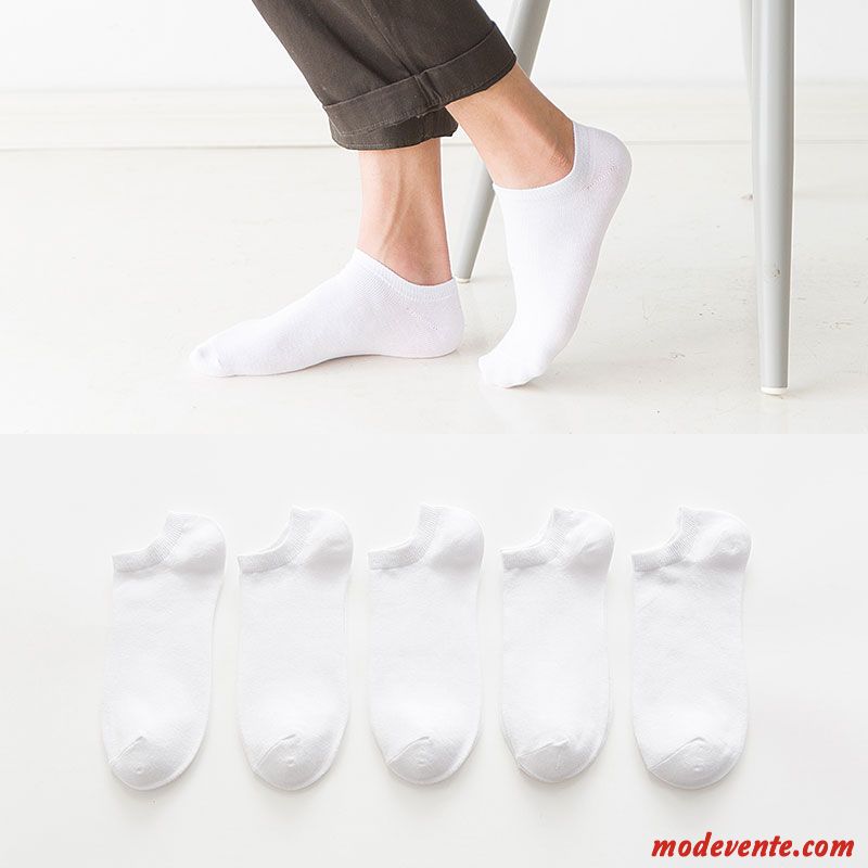 Chaussette Homme Sport Entreprise Milieu L'automne Chaussettes En Coton Anti-odeur Pure Blanc