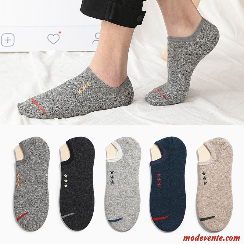 Chaussette Homme Tendance Été Chaussette Courte Rue Chaussette Basse Coupée Invisible Jaune Clair