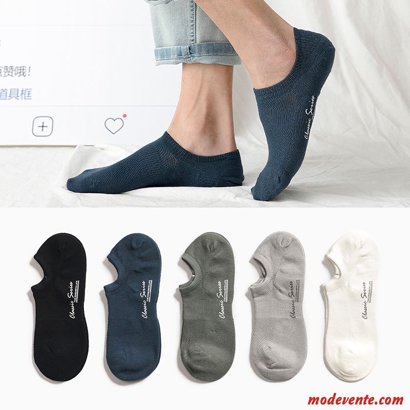 Chaussette Homme Tendance Été Chaussette Courte Rue Chaussette Basse Coupée Invisible Jaune Clair