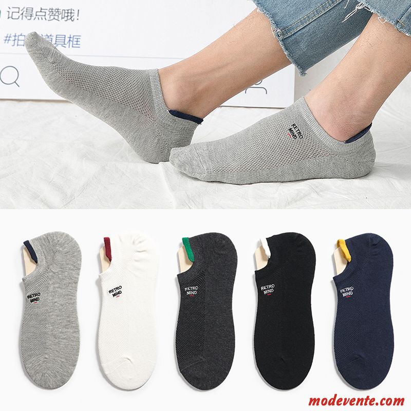 Chaussette Homme Tendance Été Chaussette Courte Rue Chaussette Basse Coupée Invisible Jaune Clair