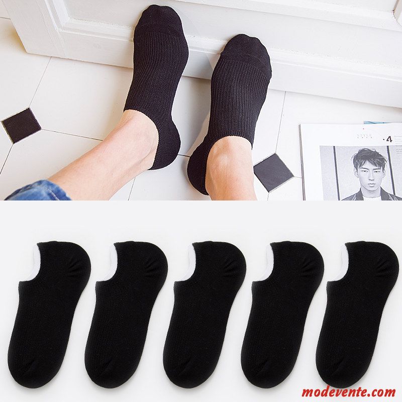 Chaussette Homme Été Section Mince Coton Sport Chaussette Basse Coupée Antidérapant Bleu Clair