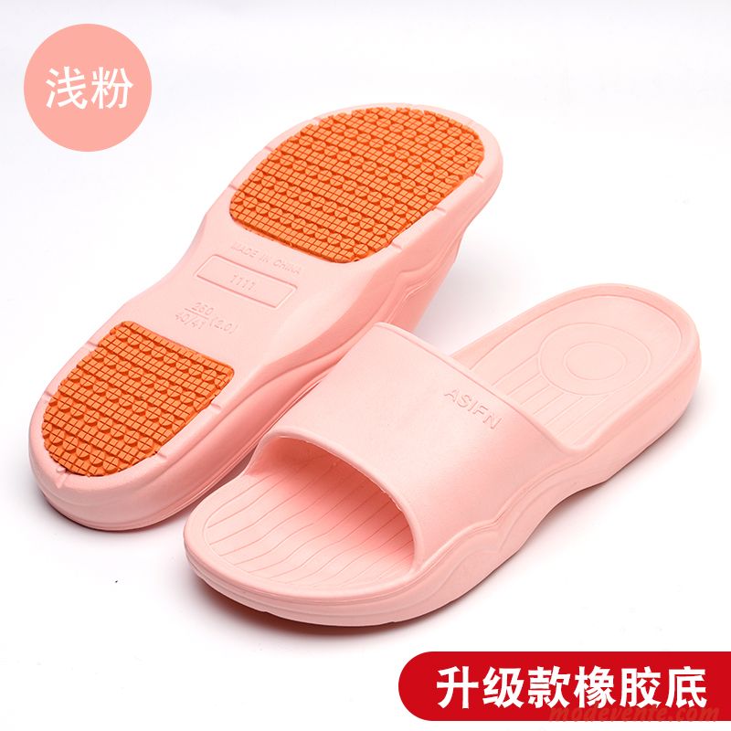 Chaussons Femme Antidérapant De Maison Homme Semelle Épaisse Été Tongs Chaussons Rose Clair