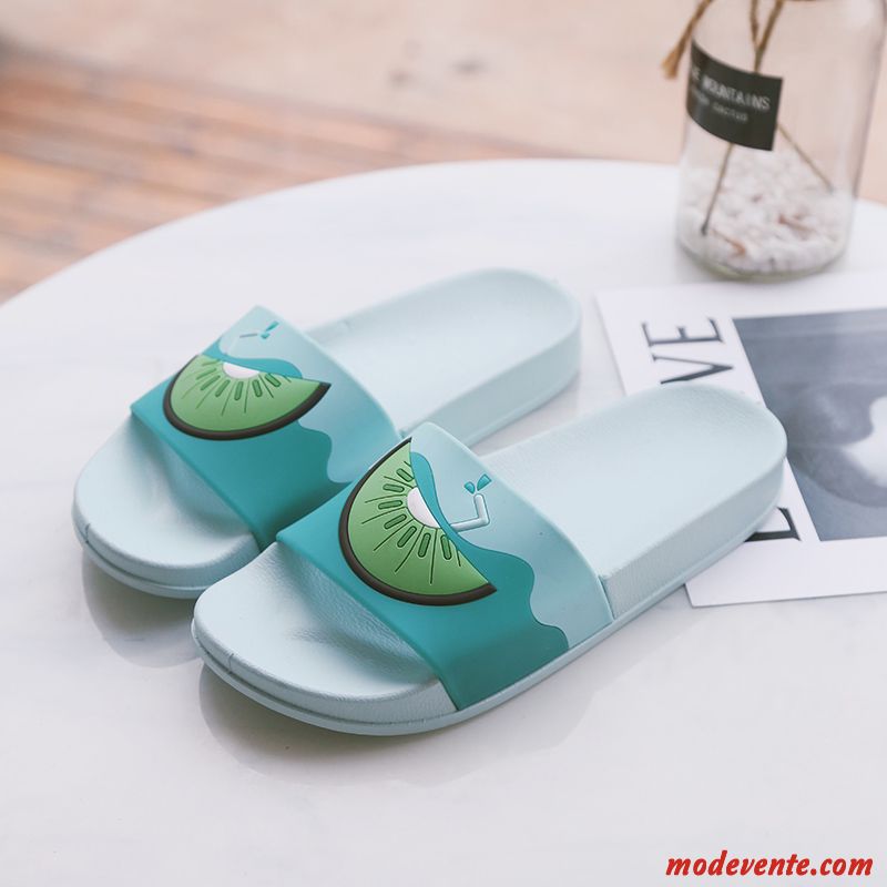 Chaussons Femme De Maison Fantaisie Salle De Bains Tongs Chaussons Outwear Mode Vert