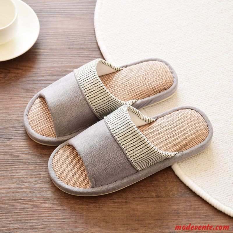 Chaussons Femme De Maison Toutes Les Saisons Homme Matelassé Intérieur Tongs Chaussons Rouge