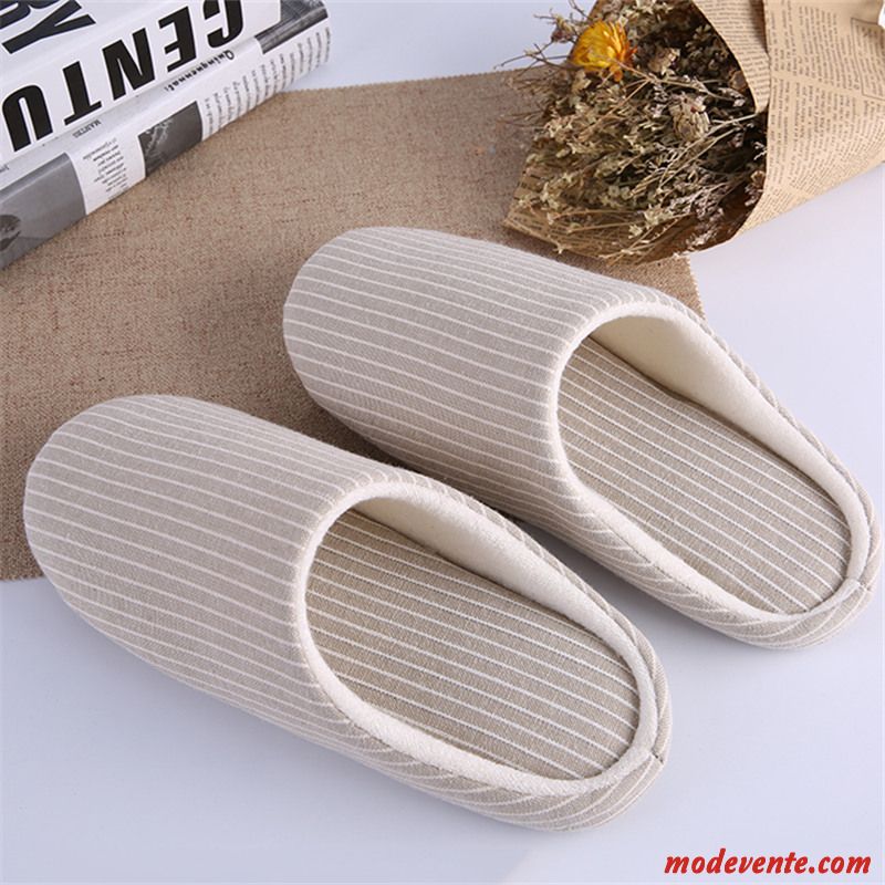 Chaussons Femme Hiver Homme Antidérapant De Maison Semelle Doux Dame Rose